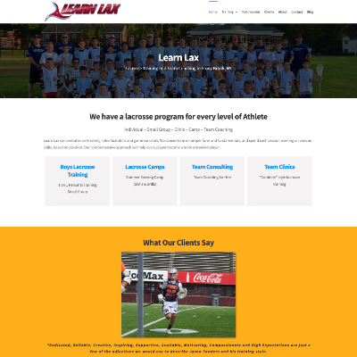 Learn Lax website - Long Island, NY