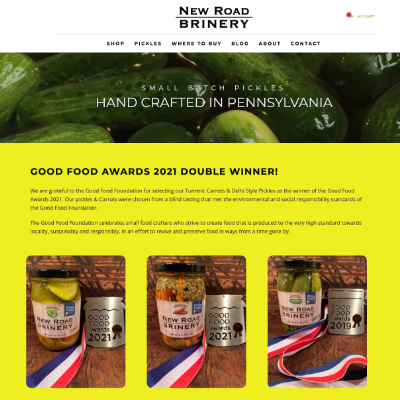 New Road Brinery website - Philadelphia, PA